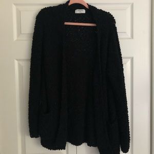 Zenana Black Button Cardigan